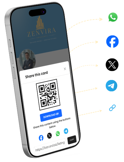 Share your card via social media